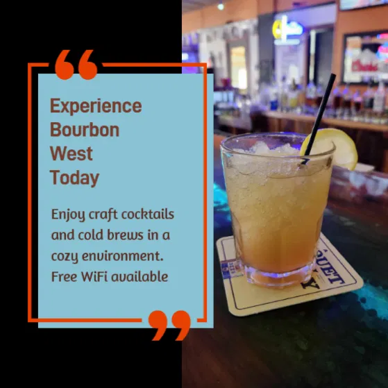 Bourbon West pool hall exterior/interior